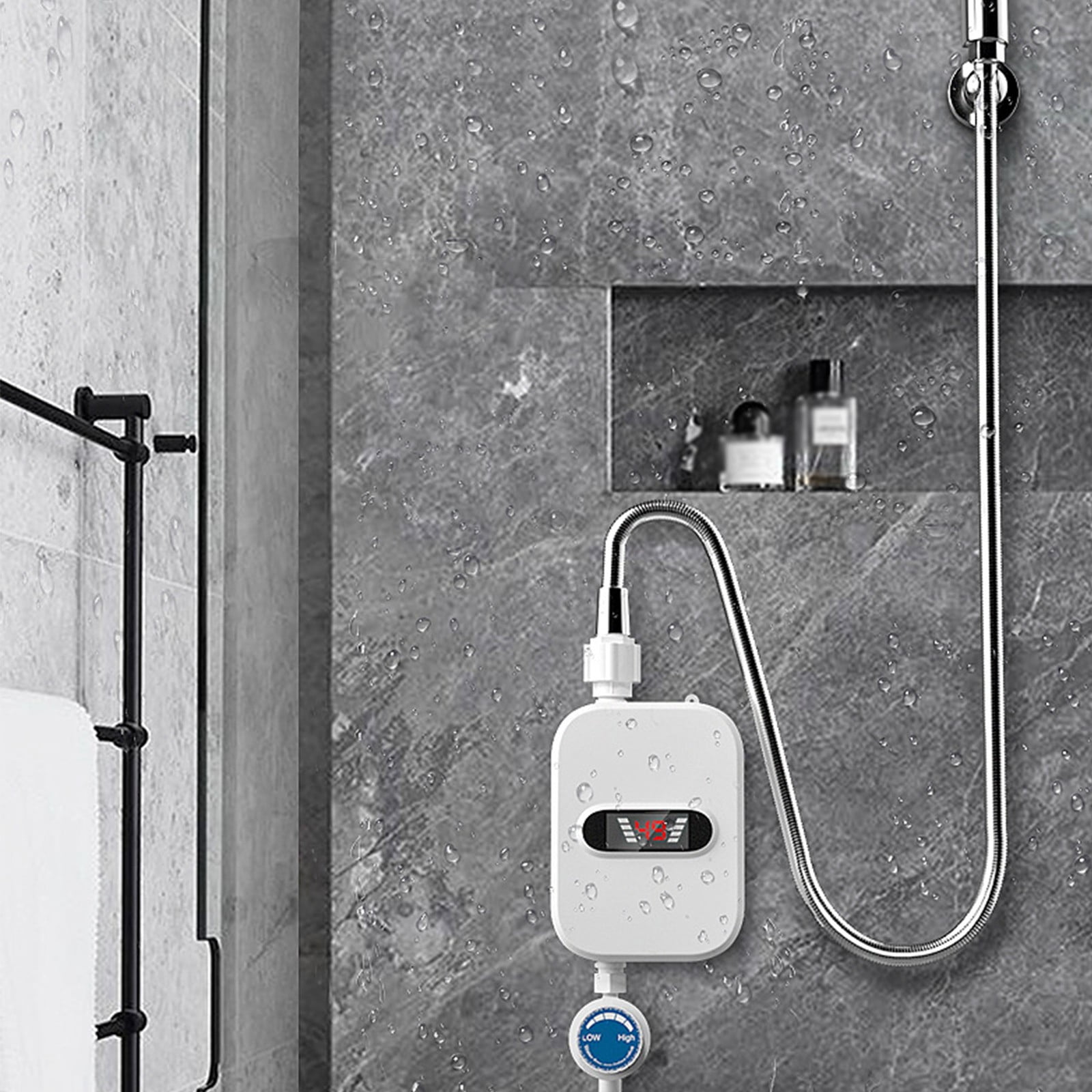 VOAVEKE Shower Head,3000W Instant Electric Water Heater Fast Heating Small Electric Kitchen Treasure tatic Shower Shower Set