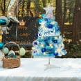 thumbnail image 4 of Blue Christmas Tree,Artificial Christmas Tree Pre-lit Christmas Trees with Ball & Star Ornaments, Ideal for Ideal for Holiday Home, Office and Xmas Party Décor - Includes Stand, 4 of 7