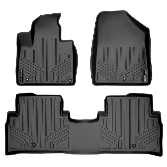 SMARTLINER Custom Fit Floor Mats 2 Row Liner Set Black Compatible With 2016-2020 Kia Sorento - All Models