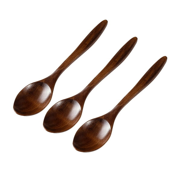 ACDANC 3Pcs Wooden Spoons for Eating Wooden Spoon Smooth and Polished Finish Spoons