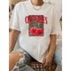 thumbnail image 1 of Outdoor Adventures| Retro-Inspired Cherry Graphic Tee for Women - Casual Round Neck Short Sleeve, 100% Polyester, Machine Washable, with Leopard Print Detail, 1 of 6