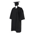 thumbnail image 1 of Vestido de graduación de licenciatura negro de pregrado Vestido de adulto tejido Vestido de graduación de escuela secundaria universitaria, 1 of 4