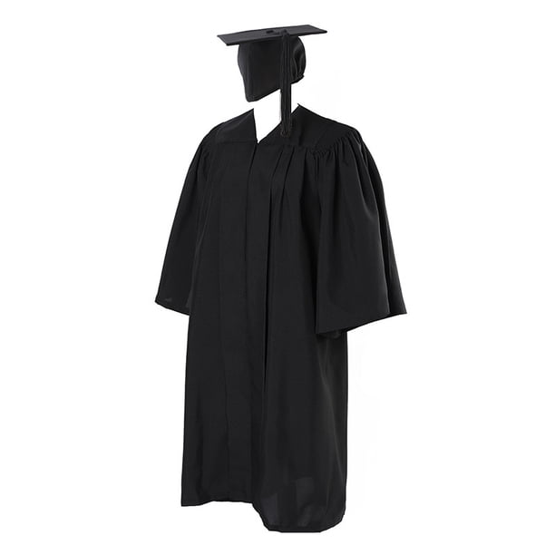 Vestido de graduación de licenciatura negro de pregrado Vestido de adulto tejido Vestido de graduación de escuela secundaria universitaria