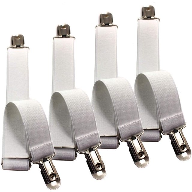 Ajustable de 4 piezas debajo del sofá, colchón, sujetador ajustable para sábanas, bandas de clip de correa larga, clip fijo
