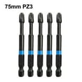 thumbnail image 1 of BTOER 5pcs Screwdriver For PZ1 For PZ2 PZ3 Screwdriver Bits 75mm For Pozidriv Set 1/4 Inch Hex Shank Magnetic, 1 of 8