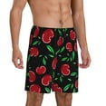 thumbnail image 2 of Naloa Cherry Men's Short Pajama Pants, Lounge Comfort Shorts with Elasticized Waistband and Side Pockets - XX-Large, 2 of 9