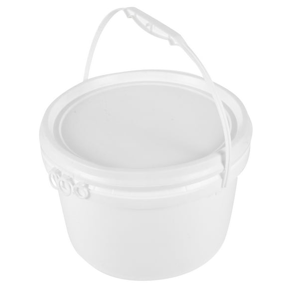 WRITWAA White Plastic Storage Bucket with Lid and Ergonomic Handle for Water Garden and Cleaning Use