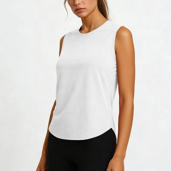 PFRNLF Tank Tops for Women Summer Moisture Wicking Flowy Crew Neck Athletic Workout Tank Tops