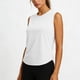 thumbnail image 3 of Tops Casuales sin Mangas para las Mujeres Color Sólido Cuello Redondo Suéter Blusa, las Señoras Tops sin Mangas Y Blusas Suaves Respirables Primavera Verano, 3 of 7