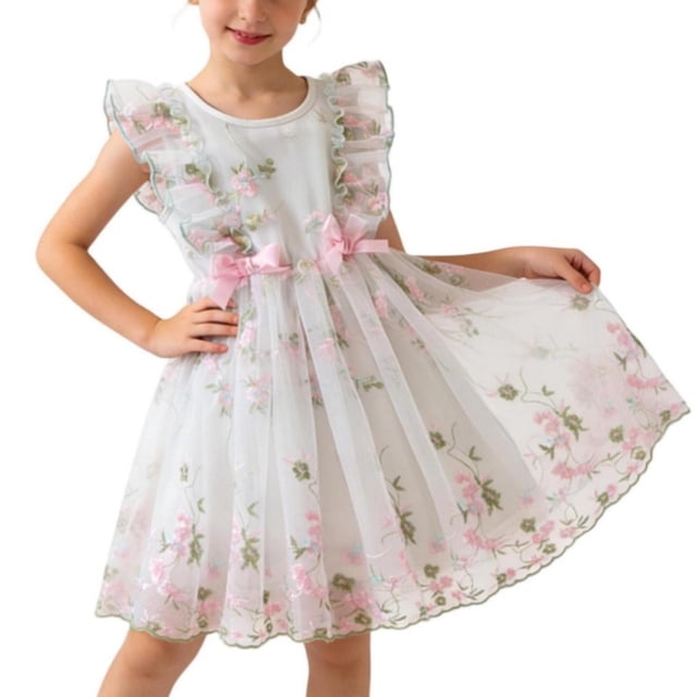 Tauxra Robes d'Été pour Femmes Manches Courtes Plissées Robe Ligne A avec Poches Décontractée Florale Midi Robe de Plage Tenues de Vacances