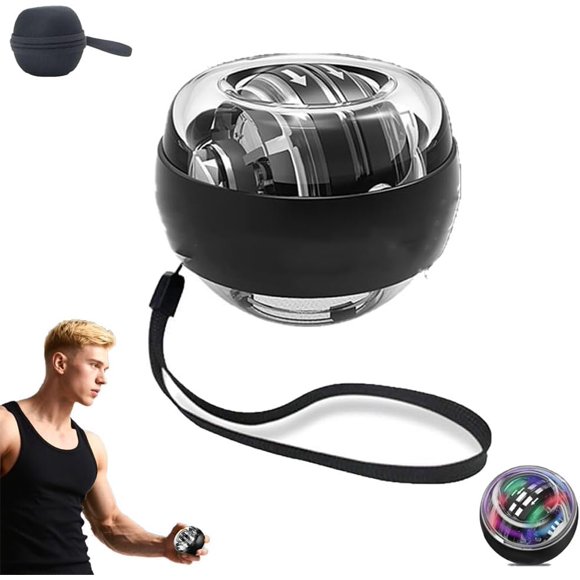 Vital Wrist Ball Exerciser, Auto-Start Torque Ball Hand Exerciser, Wrist and Forearm Strengthener, Portable Gyro Balls, Torqueball for Rehab, Strengthen Arms, Bones and Muscles(Black)