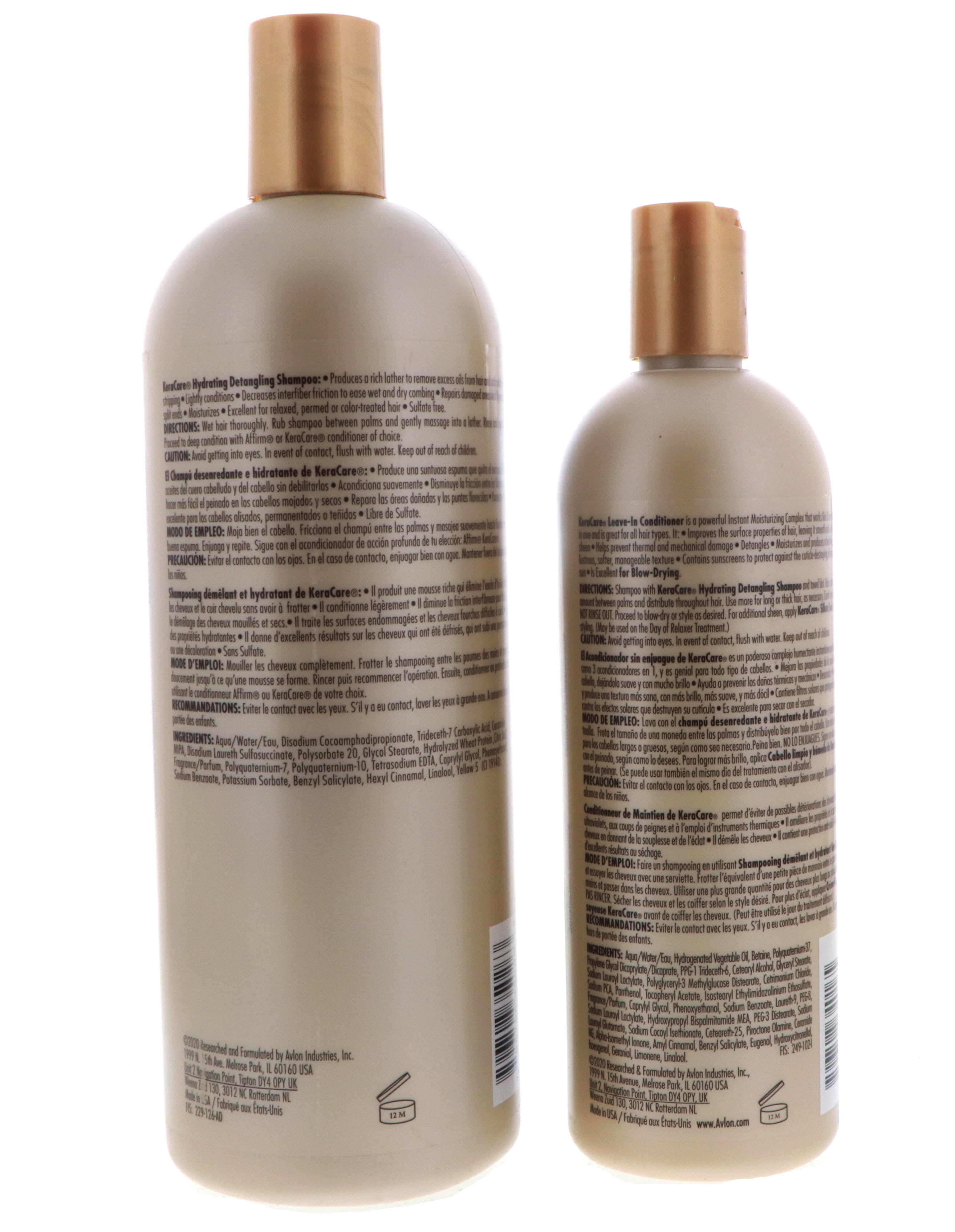 Avlon KeraCare Hydrating Detangling Sulfate-Free Shampoo, 32 oz-Avlon KeraCare Leave-in Conditioner, 16 oz