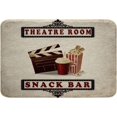 thumbnail image 1 of Theater Decor Rug Vintage Cinema Style Doormat, Movie Themed Bath Mat Clapboard, 1 of 8