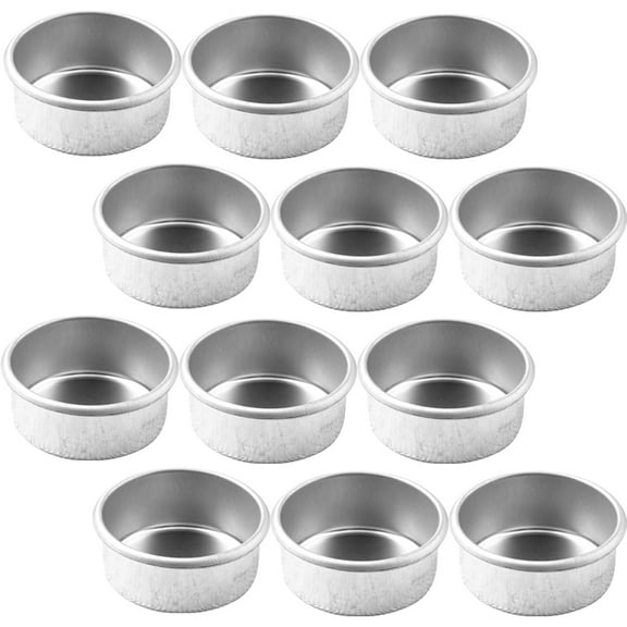 COMPUKAS 12Pcs Metal Tealight Holders Votive Cups Silver Iron Prevent Desktop from Burning Home Decor
