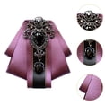 thumbnail image 6 of Milageto Ribbon Tie Brooch Pin Bow Tie for Clothing Accessories Working Prom Ball Uniform violet, 6 of 8