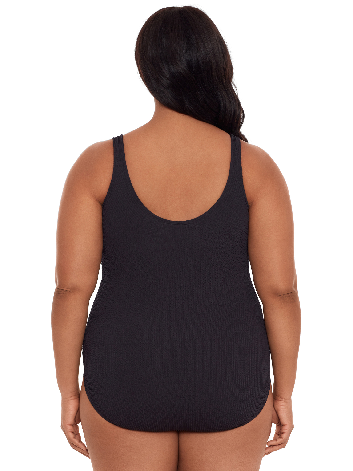 Time and Tru Women's and Women’s Plus Size Solid Crinkle One Piece Swimsuit - image 6 of 10