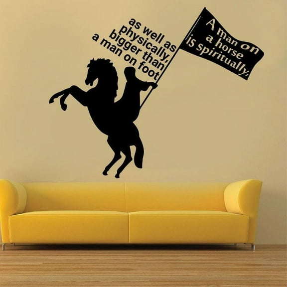Bigger Than The Man On Foot Equestrian Quote Jumper Horse Jumping Horse Quotes Saying Wall Art Sticker Designs Vinyl Stickers For Home House Walls Rooms Window Bedroom Decoration Size (8x10 inch)