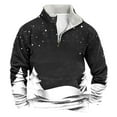 thumbnail image 1 of Sudadera sin capucha para hombre, informal, a la moda, con cuello alto, estampado, cremallera, jersey de manga larga, blusa de poliéster para hombre, 1 of 3