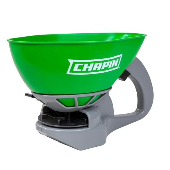 Chapin 8706G Spreader, Lawn and Garden, TurfPro, Hand Crank, Lightweight, Portable, Poly Scoop, Thumb Control Gate, 3 Settings, Ideal for Small Spaces, 15 Setting Gate, Fertilizer and Seeds, 0.3 Gal