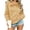 Khaki, variant on Sweatshirt for Women Long Sleeve Hoodies with Ruffled Hem Bow Drawstring Solid Casual Pullover Tops for Home Travel Lounging