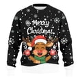 thumbnail image 6 of Merry Christmas Sweatshirt for Men Long Sleeve Crewneck Loose Casual Cute Reindeer Print Pullover Sweatshirts, 6 of 8
