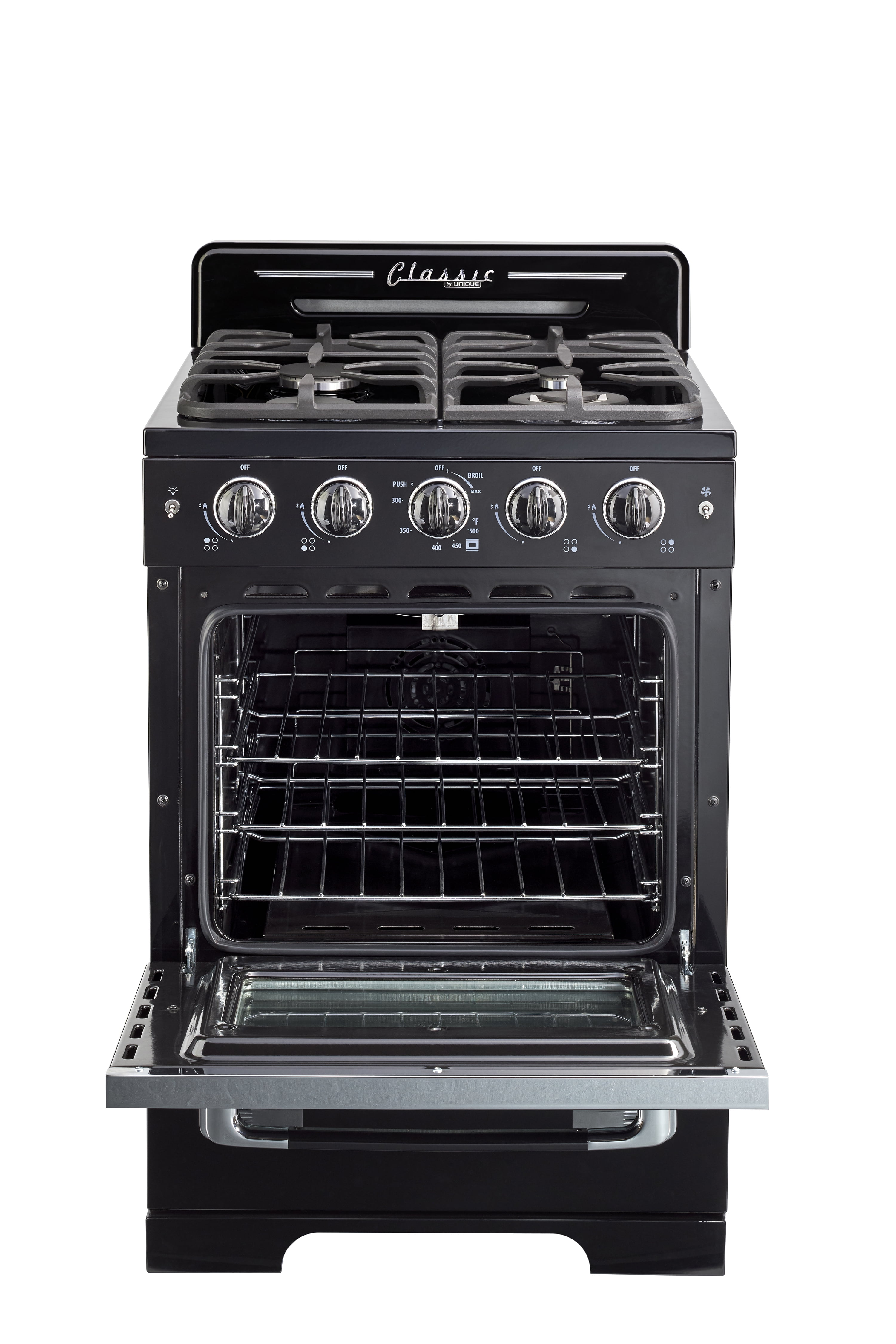 Unique Classic Retro 24" 2.9 cu/ft Freestanding Gas Range with Convection Oven and Sealed Burners