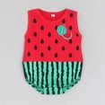 thumbnail image 3 of Splozh Newborn Baby Unisex Cotton One Piece Boys Girls Sleeveless Animal Cartoon Prints Romper Bodysuits Clothes Tank Romper Red,12-18 Months, 3 of 3