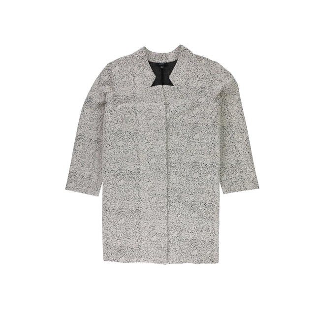 Alfani Womens Open-Front Jacquard Jacket beigeblack 3X