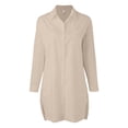 thumbnail image 3 of Gubotare Women's Classic Fit Long Sleeve Button-Down Shirt (Khaki,M), 3 of 4