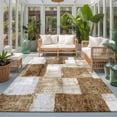 Brown Patchwork Rectangle Rug 5'x7' Modern Abstract Light Brown ...