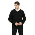 thumbnail image 2 of Toptie Men's Pullover Sweater Long Sleeve Slim Fit V-Neck-Black-L, 2 of 7