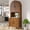 Walnut-with power strip, variant on Oubayajia 75.8" Tall Arched Kitchen Pantry Storage Cabinets with Fluted Doors and Adjustable Shelves, Freestanding Cupboard for Kitchen, Dining Room and Living Room, Black