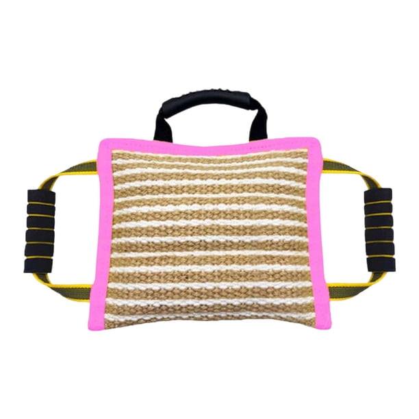 Almohada antimordeduras para perros, juguete para perros para morder y tirar, cómodo y multifuncional para el entrenamiento de cachorros. rosa