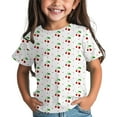 thumbnail image 2 of PINQI Boys Girl's Graphic Tees Cute Fruit Printed T-Shirts Short Sleeve Crewneck Floral Tee Shirt Summer Casual Shirt Tops, 2 of 5