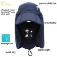 thumbnail image 4 of LLmoway Boys Breathable Removable Mesh Sun Protection Hats Adjustable Face Neck Cover Hat Dark Blue, 4 of 4