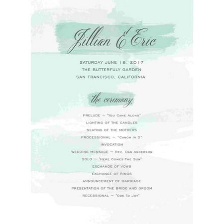 Watercolor Brushstrokes Deluxe Program Card Walmart Com