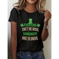 thumbnail image 1 of Camiseta deportiva de cuello redondo con gráfico de trébol y letra del Día de San Patricio, camiseta informal holgada y cómoda de manga corta, camiseta deportiva para mujer para adultos, hombres, muje, 1 of 6