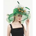 thumbnail image 5 of Women's Kentucky Derby Church Dress Hat Wide Brim Leaf Flower Bridal Shower Hat, 5 of 5