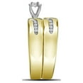 thumbnail image 4 of Diamond Princess 10kt Yellow Gold His Hers Round Diamond Solitaire Matching Wedding Set 1/4 Cttw, 4 of 4