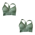 thumbnail image 4 of Thinsony Supportive Sports Bra Yoga Crop Top Vest for Workouts Green L 2Set, 4 of 6