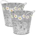 thumbnail image 4 of Shisuyan 2pcs Small Daisy Design Bucket Retro House Flower Container Home Flower Vase, 4 of 8