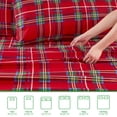 thumbnail image 4 of Gogreen 4PC Queen Size Christmas Sheet Set Deep Pocket Fit 16", Breathable Microfiber Super Soft Bedsheet, Christmas Decoration, Christmas Gift for Women, Men - Red Plaid, 4 of 8