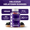 thumbnail image 4 of 3 Pack Vitamatic Melatonin Gummies for Kids & Adults - (2.5mg 5mg & 10mg Doses) - 60 Vegan Gummies - Natural Sleep Aid Supplement (Total 180 Gummies), 4 of 11