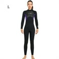 thumbnail image 3 of Naiovety Traje de buceo de 3mm, Material de nailon, buena elasticidad, traje de baño de una pieza de estilo de manga larga, traje de neopreno con ribete Deportes acuáticos Mujer Morado Oscuro L Naiovety OD020682-22, 3 of 6