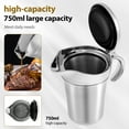 thumbnail image 3 of AEVXKHI 750ml Gravy Warmer Pitcher, Gravy Boat with Hinged Lid, Double Wall Insulated Gravy Jug, Stainless Steel Sauce Jug, Insulated Gravy Boat for Sauce Syrup Creamer, 3 of 10