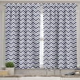 thumbnail image 2 of Ambesonne Navy Blue Valance & Curtain, Chevron Dashed Lines, 55"x30", Navy Blue White, 2 of 7
