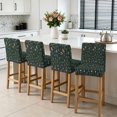 thumbnail image 3 of Dark Green Botanical Wildflowers Bar Stool Covers - Stretch Dining Chair Covers Set of 2, Rustic Floral Bar Chair Cover Removable Counter Stool Pub Chairs Slipcovers Protectors for Kitchen/Cafe, 3 of 9