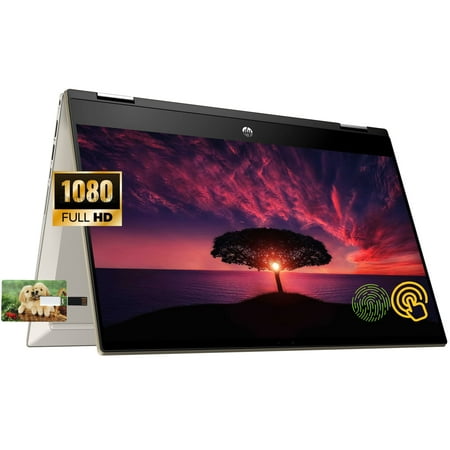 HP Pavilion x360 2-in-1 Convertible Business Laptop, 14inch FHD Touchscreen, Core i5-1135G7 Up to 4.2GHz, Windows 11 Pro, 12GB RAM 256GB SSD,Backlit Keyboard, 32GB USB Card Warm Gold 14-14.99 inches