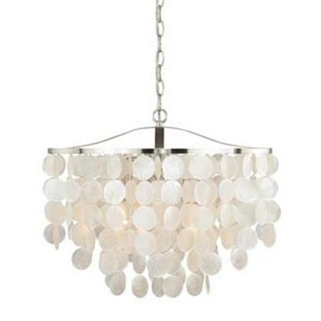 

Elsa Capiz Shell 20 in. Pendant - Satin Nickel