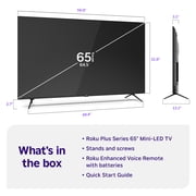 Roku Smart TV – 65-Inch Plus Series, 4K QLED Mini-LED TV – Roku TV with Enhanced Voice Remote